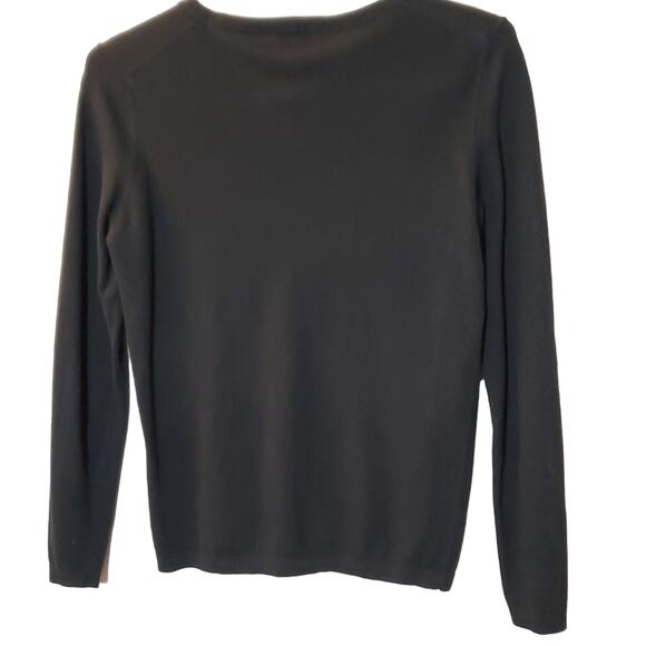 Lord + Taylor Black Petit Chien Frenchie Dog Crewneck Long Sleeve Sweater Size S - Picture 2 of 4